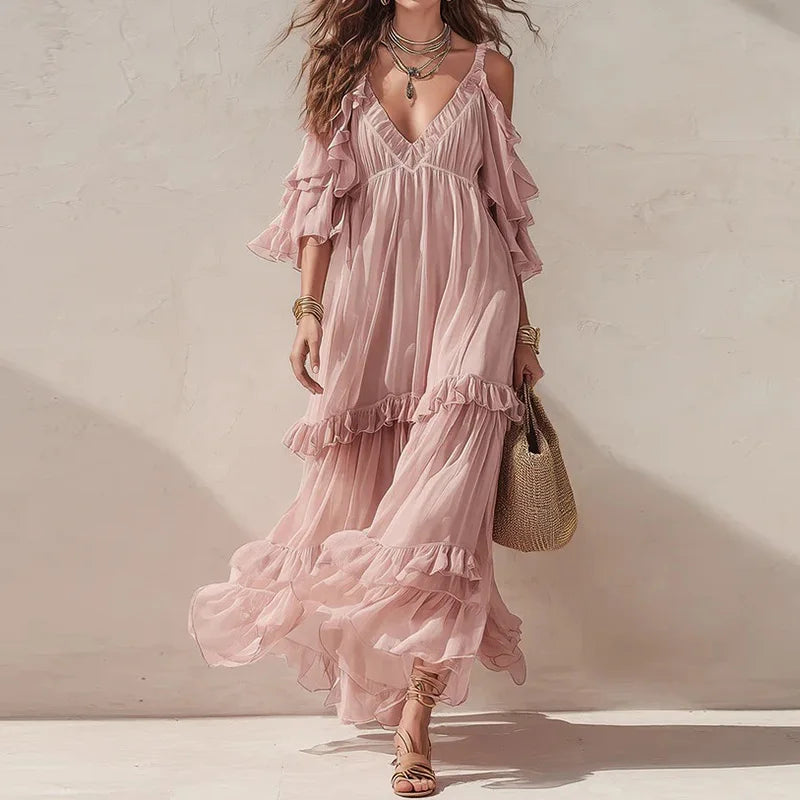 Bohemian Sleeveless Patchwork Maxi Dress for Women