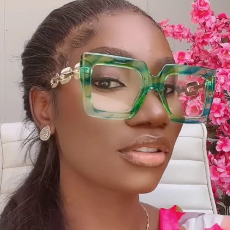 Oversized Square Blue Light Reading Glasses for Women