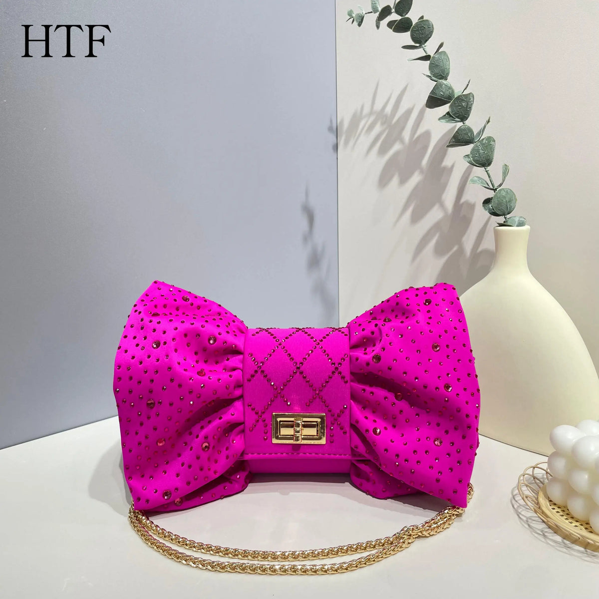 Butterfly Rhinestone Evening Clutch Bag With Chain for Women
