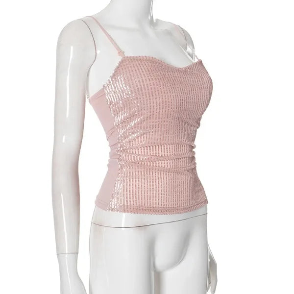 Knit Crop Tops for Women Sleeveless Sexy Vests New Spring Summer 2025 Backless Off Shoulder with Bra Pad Slim Casual Tank Camis