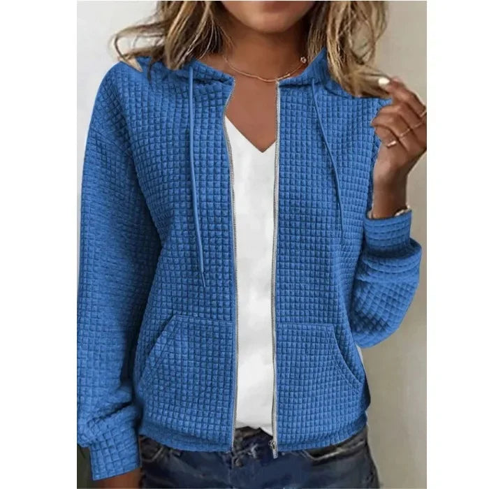 Long Sleeve Women Hoodid Jacket Y2k Zipper Hooded Cardigan Tops Fashion Casual Sweatshirt Coat 2024 Autumn Winter New Outer Wear