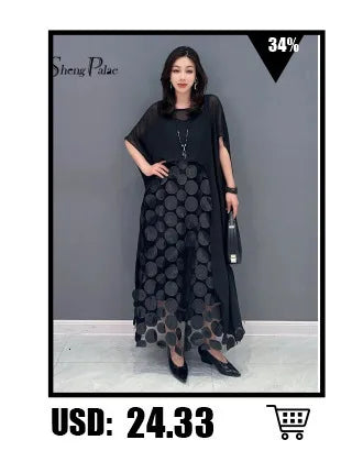 Printed Chiffon Ankle Length Dress With Bubble Sleeves for Women