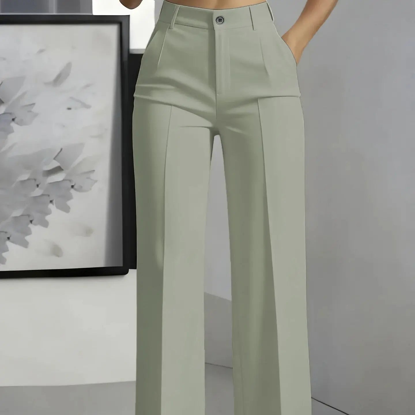 2026 New Women's High-Waist Drapey Straight-Leg Suit Pants Simple Elegant Long Trousers for Ladies