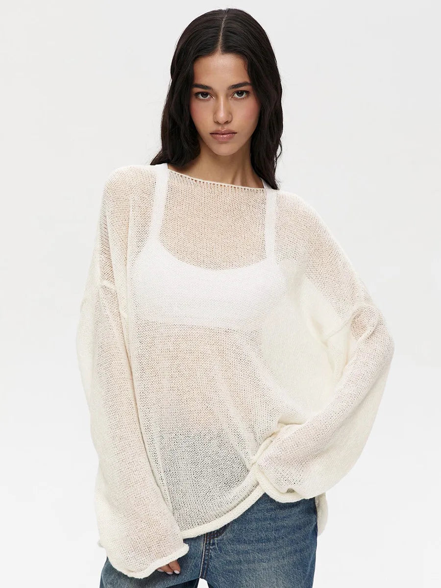 Sheer Hollow Knit Sweater