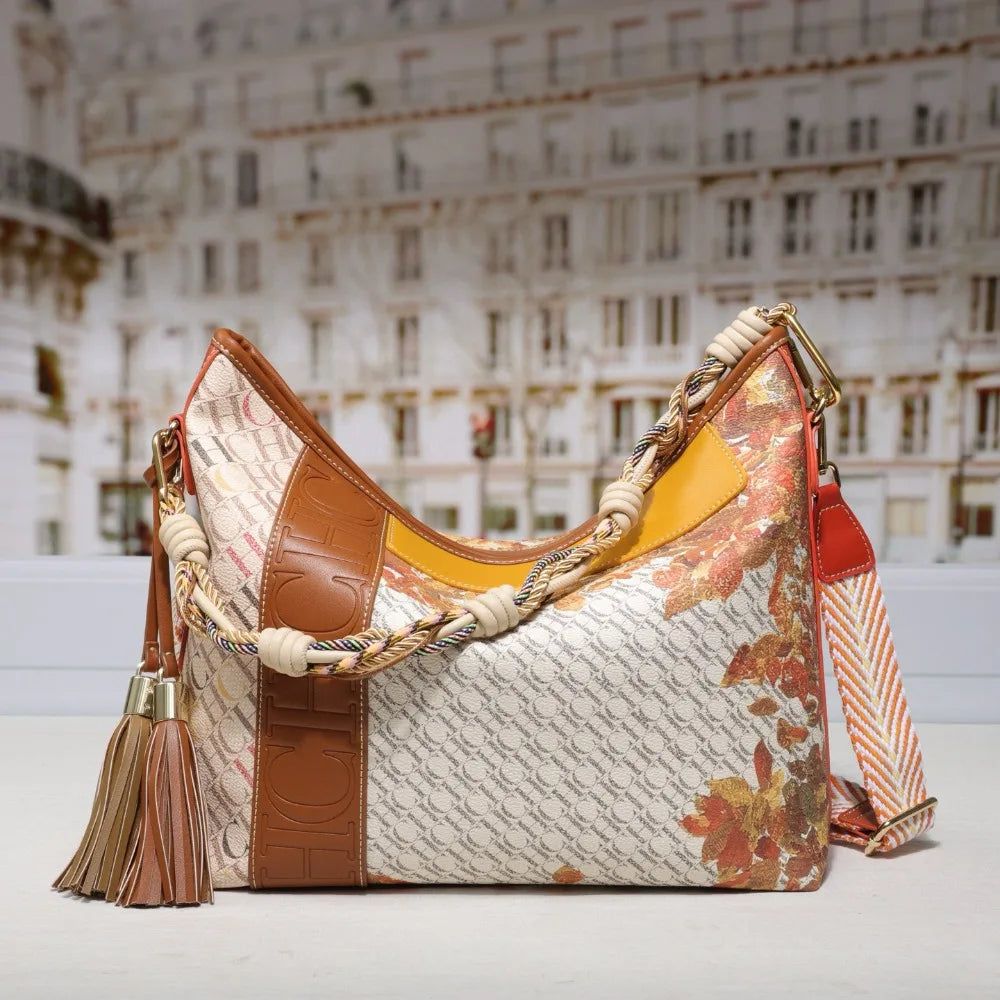 Textured Letter Print Tote And Crossbody Bag for Women