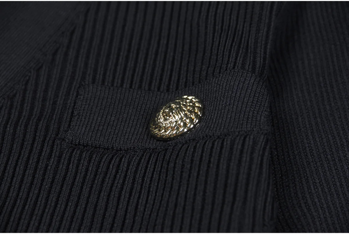 High-end Spring and Autumn New Fashion Women's Knitted Jacket Slim Elegant Commuter Knitted Top Cardigan Hidden Button Sweater