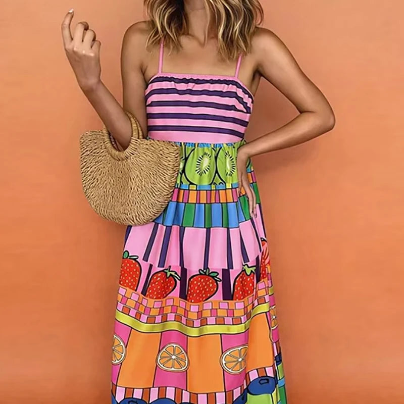 Casual Sleeveless Hight Waist Bohe Party Dress Women Elegant Hollow Long Dresses Sexy Off Shoulder Summer Spaghetti Straps Gowns