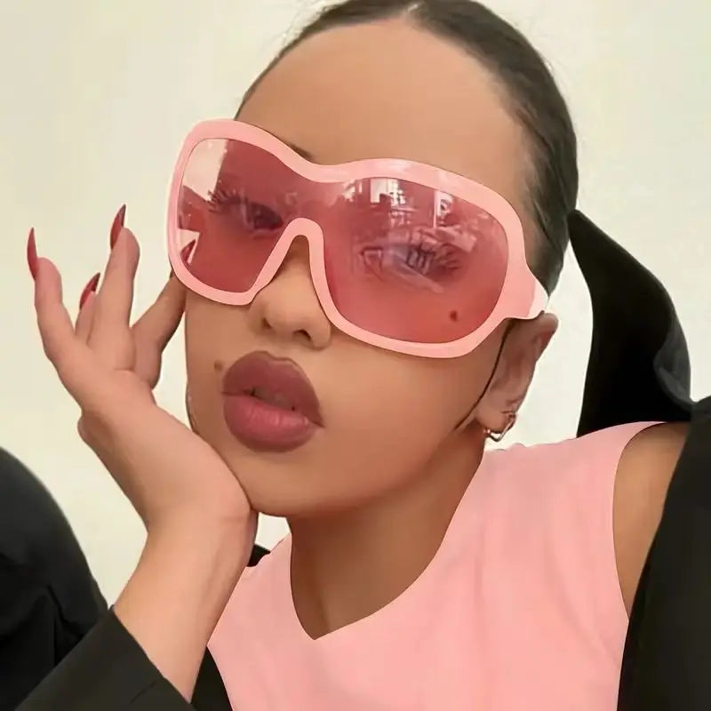 Oversized One-Piece Sport Shield Sunglasses for Women