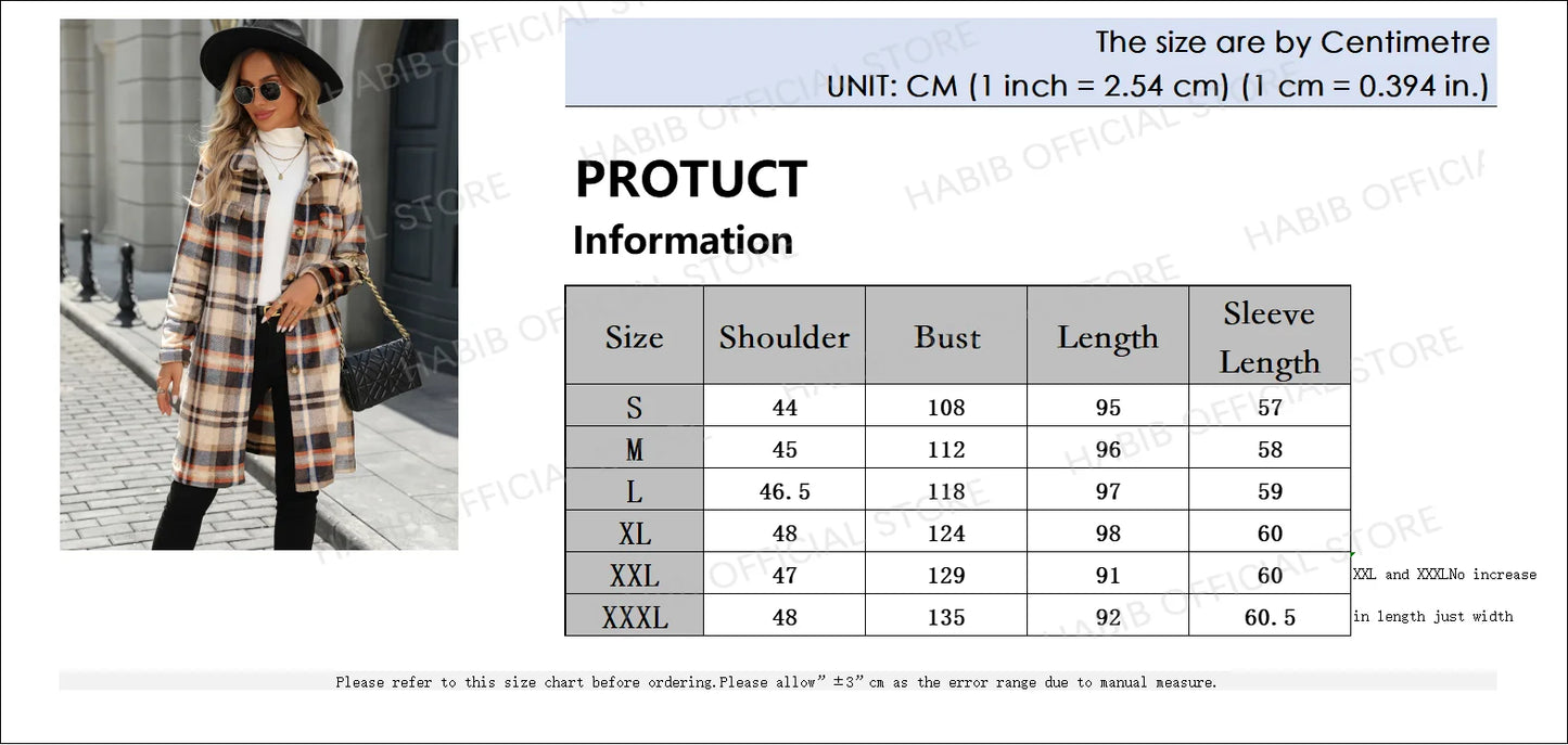 Flannel Plush Warm Plaid Jacket Women's Medium-length Winter New Style Korean Version Loose-fit Long Jacket Warm Long Sleeve