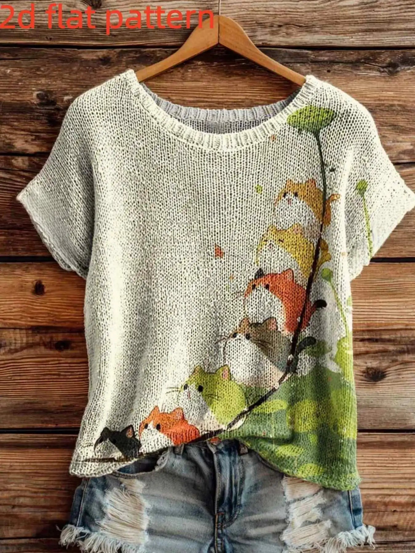 Printed Design Sleeveless Round Neck Top for Women