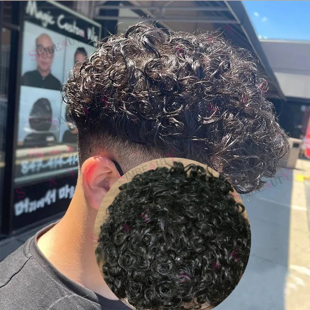 Breathable Lace Front Human Hair Replacement Toupee for Men
