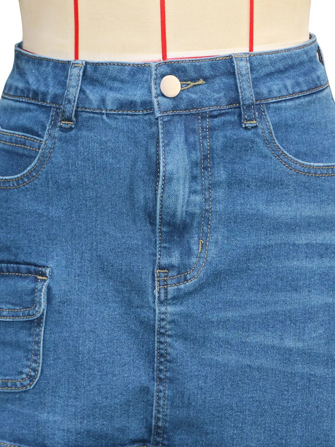 High Waisted Wide Leg Denim Jeans With Detachable Skirt For Women