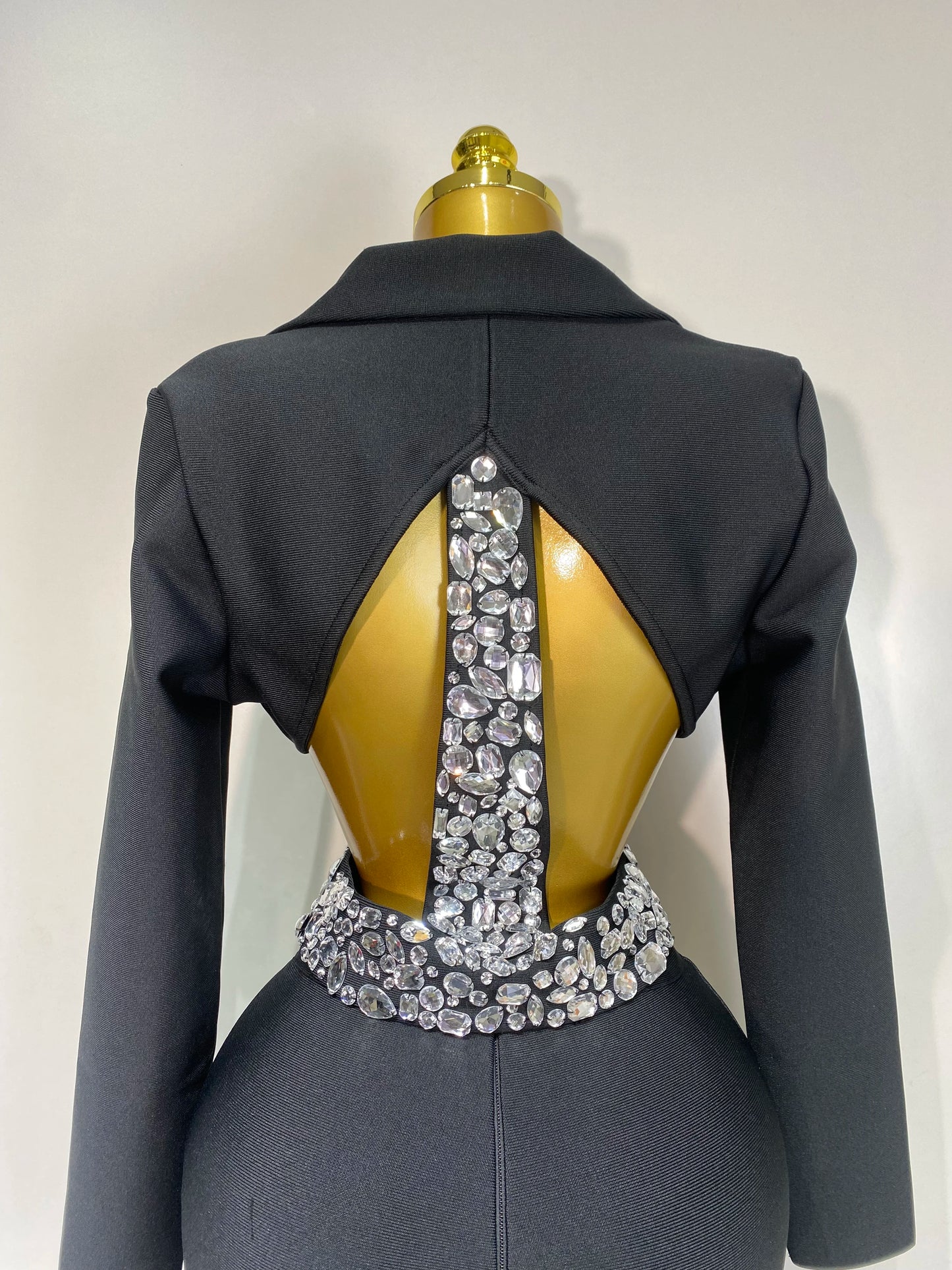 Women Sexy Long Sleeve Beading Bodycon Two Pieces Pants Bandage Set 2025 Celebrity Designer Fashion Women's Luxury Birthday Set