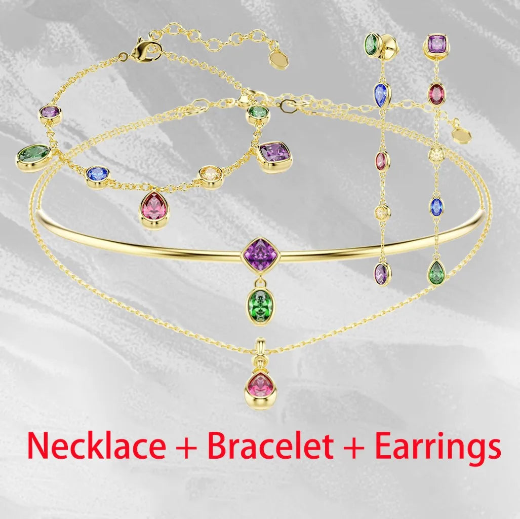 Dazzling Zircon Crystal Statement Necklace for Women