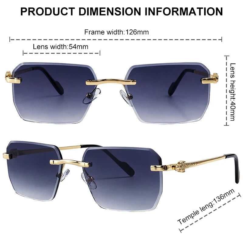 Square Rimless Fashion Sunglasses