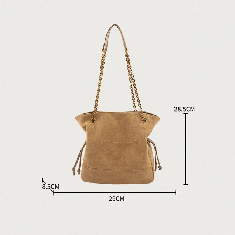 Brand Diamond-shaped Underarm Bag New Women Luxury Retro Fashion Versatile Drawstring Chain Bag Textured Hardware Shoulder Bag