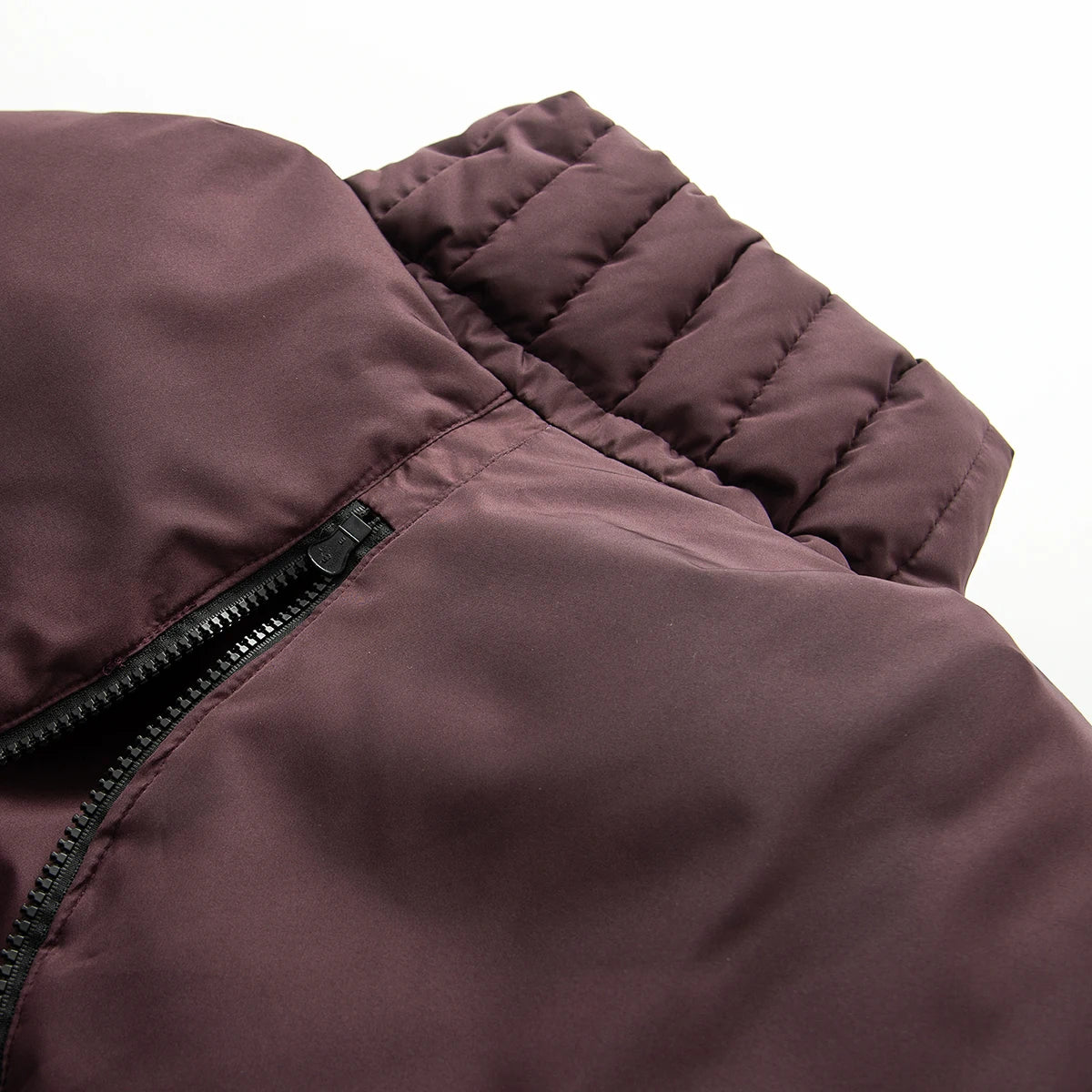 Thick Padded Windproof Burgundy Hooded Winter Parka Jacket For Women