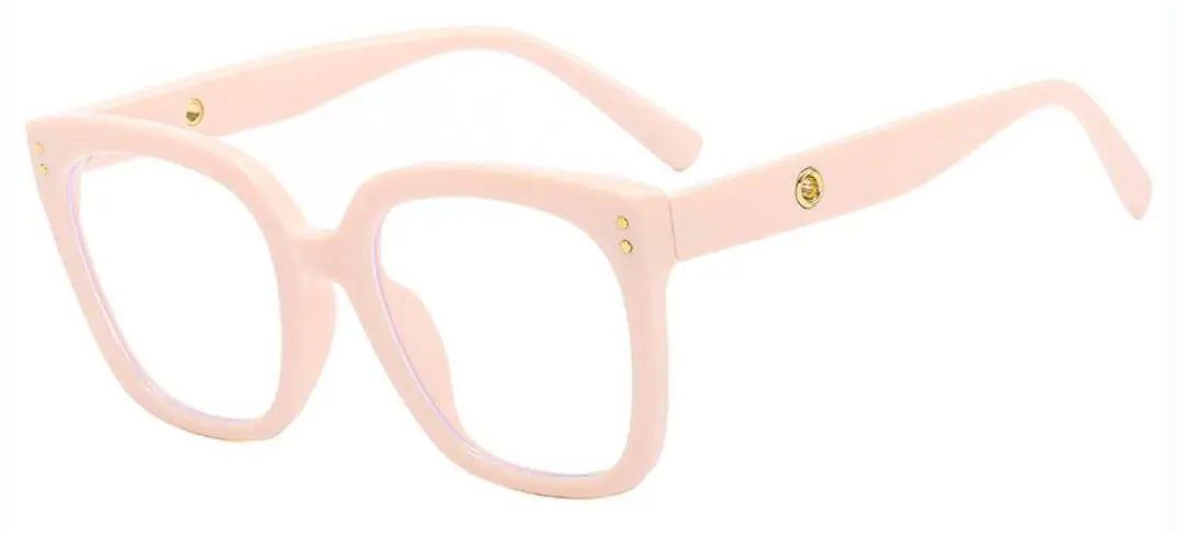 Oversized Square Reading Glasses with Rivet Detail for Women