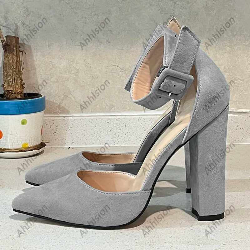 Elegant Faux Suede Pointed Toe High Heel Pumps For Women