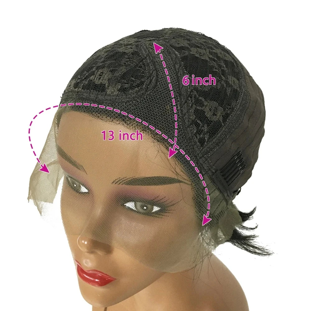 Layered Straight Pixie Cut Human Hair Lace Front Wig for Women