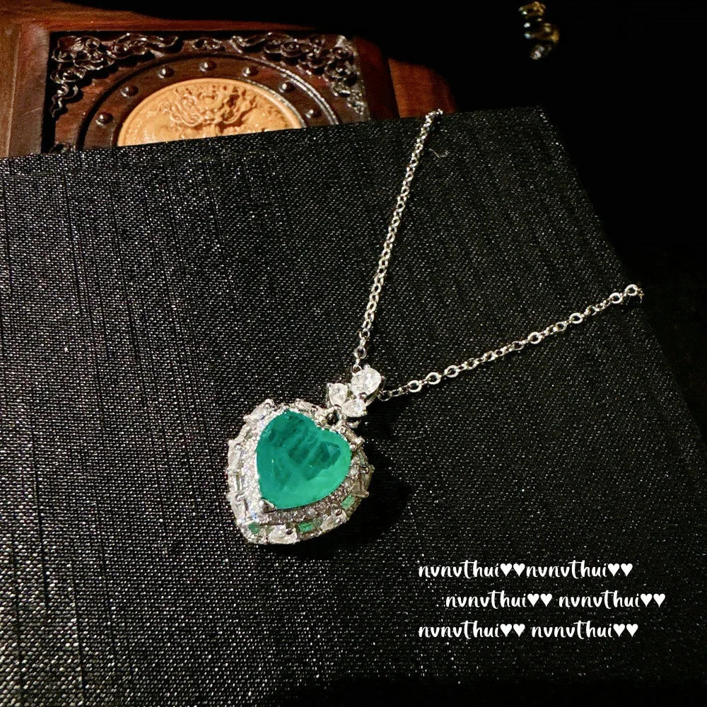 Heart Shaped Tourmaline Jewelry Set for Women