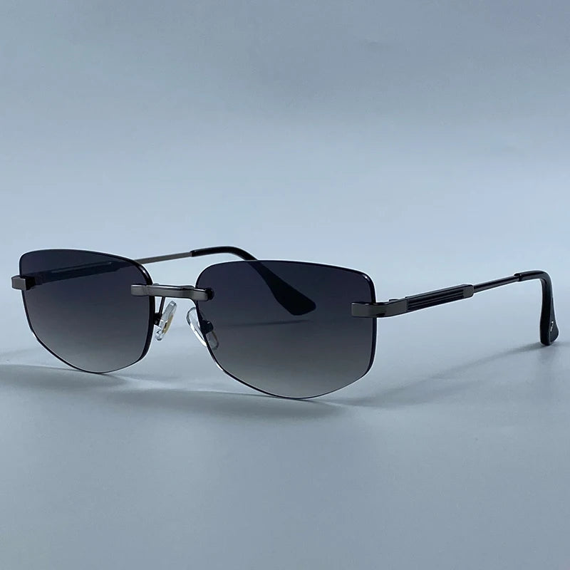 Rimless Geometric Fashion Sunglasses