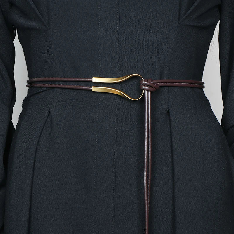 Fashion Braided Gold Knot Waist Chain Belt for Women