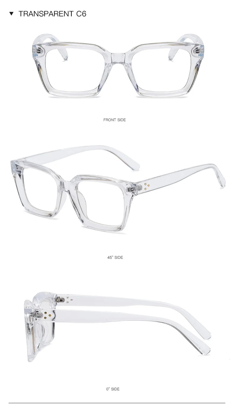 Oversized Square Reading Glasses With Plastic Frames for Women