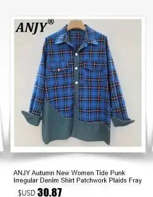 ANJY Autumn New Women's 2 Pieces Set Fashion Full Diamonds Short Sleeve Denim Shirt Elegant Fresh Straight Chic Ins Jeans A15818