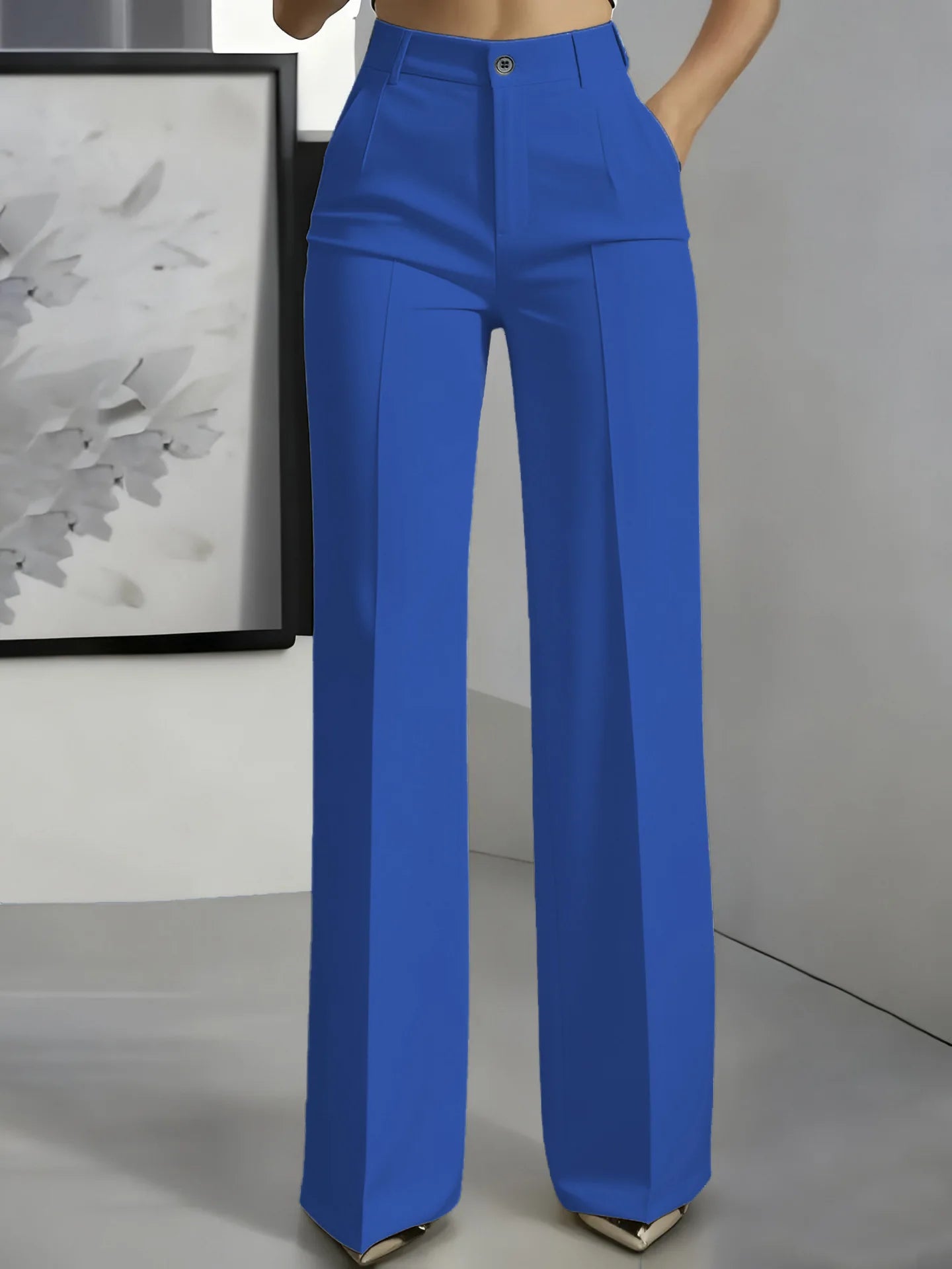 2026 New Women's High-Waist Drapey Straight-Leg Suit Pants Simple Elegant Long Trousers for Ladies