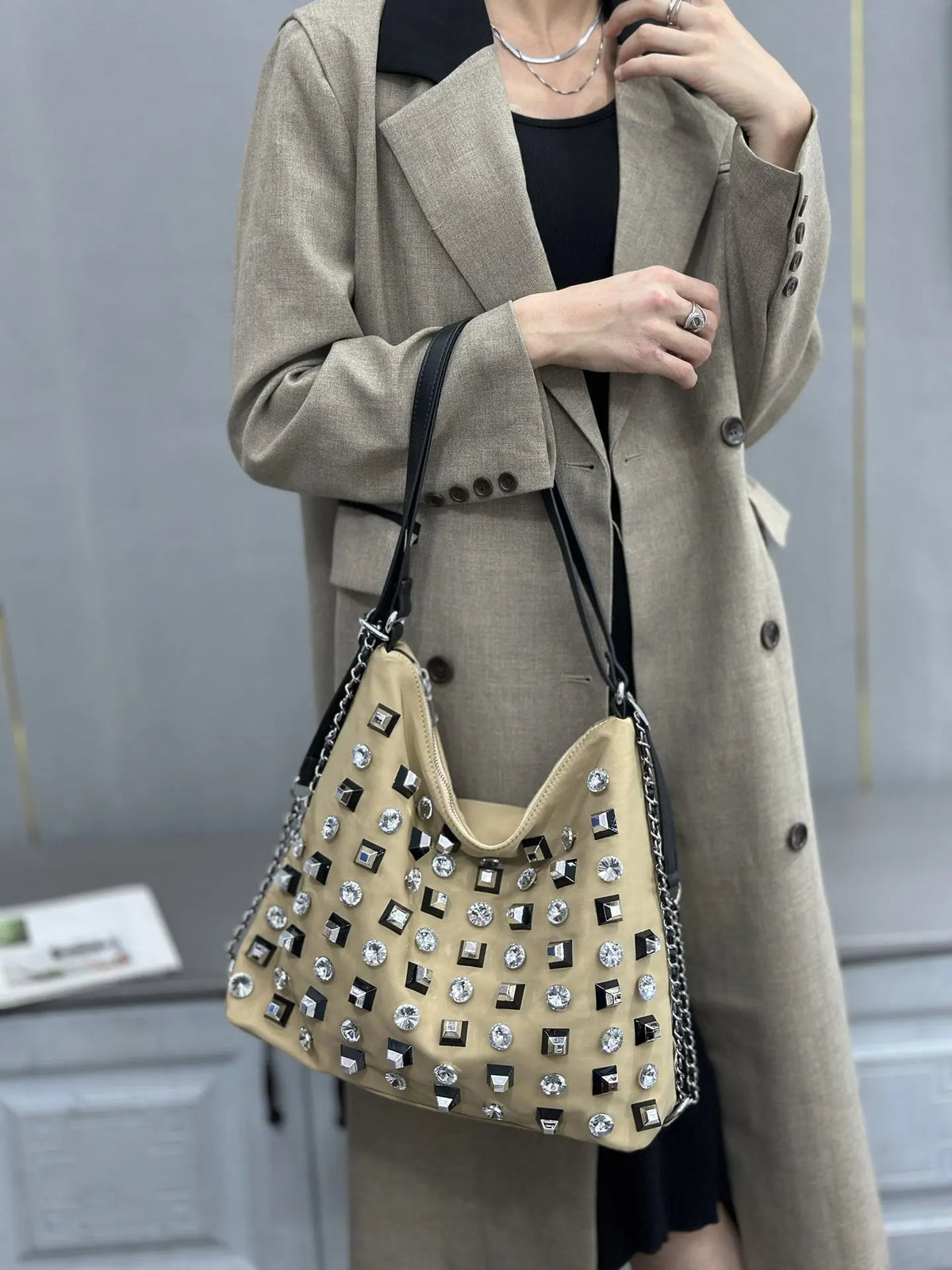 Women's Shoulder Bag Luxury Brand Diamond-encrusted Shiny Women's Shoulder Crossbody Bag Fashion Diamond-encrusted Women's Bag