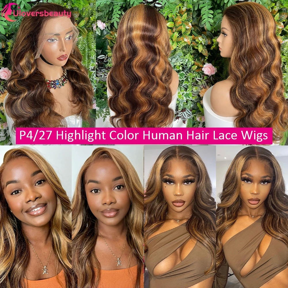 Highlight Body Wave Lace Front Human Hair Wig for Women