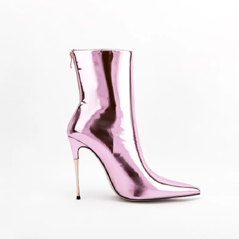 Glam Shiny Back Zipper Over The Knee Boots for Women