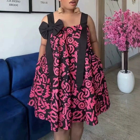 Boho Off Shoulder Bow Mini Dress