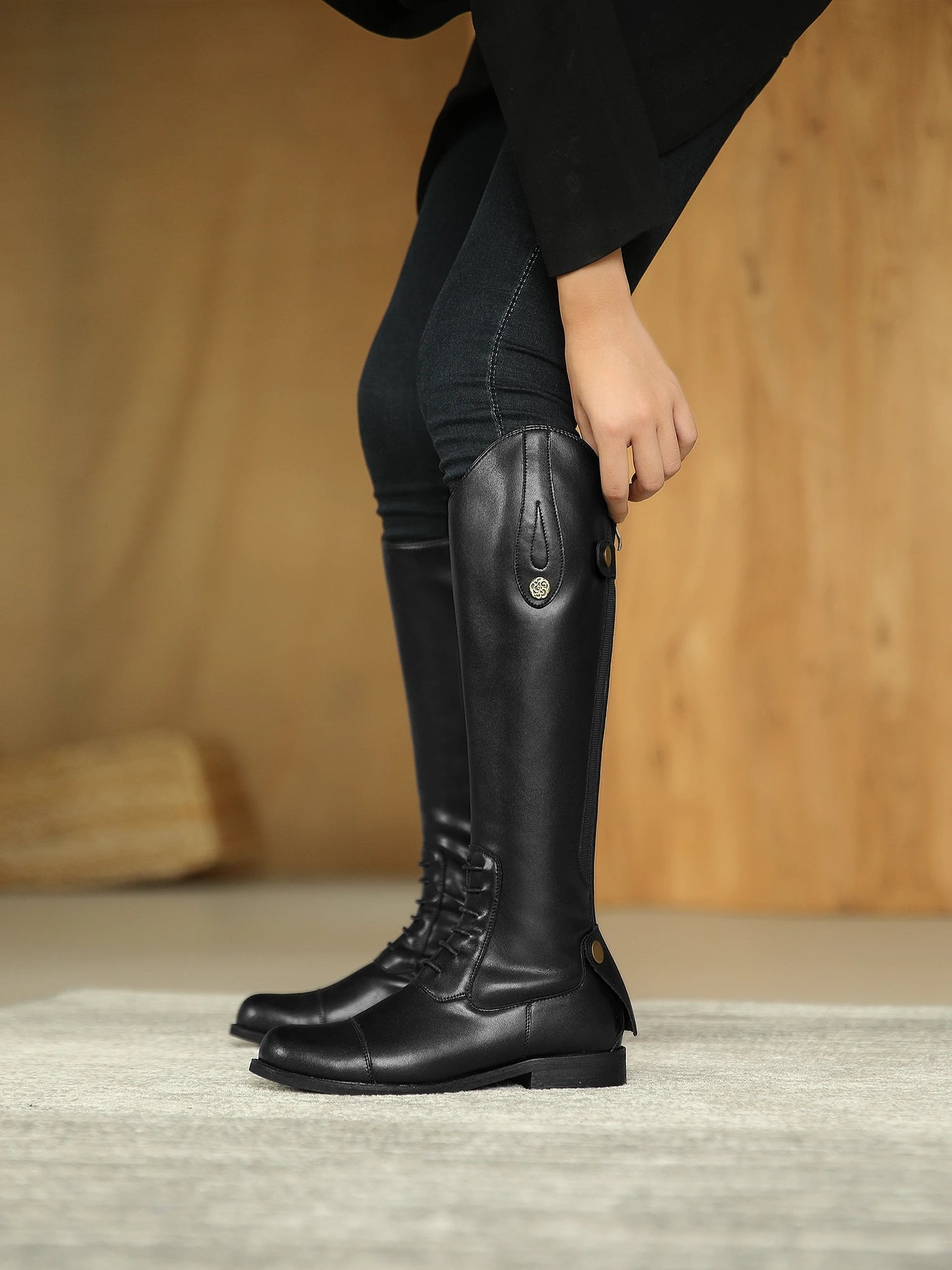 Knee-High Premium Leather Waterproof Non-Slip Riding Boots for Women
