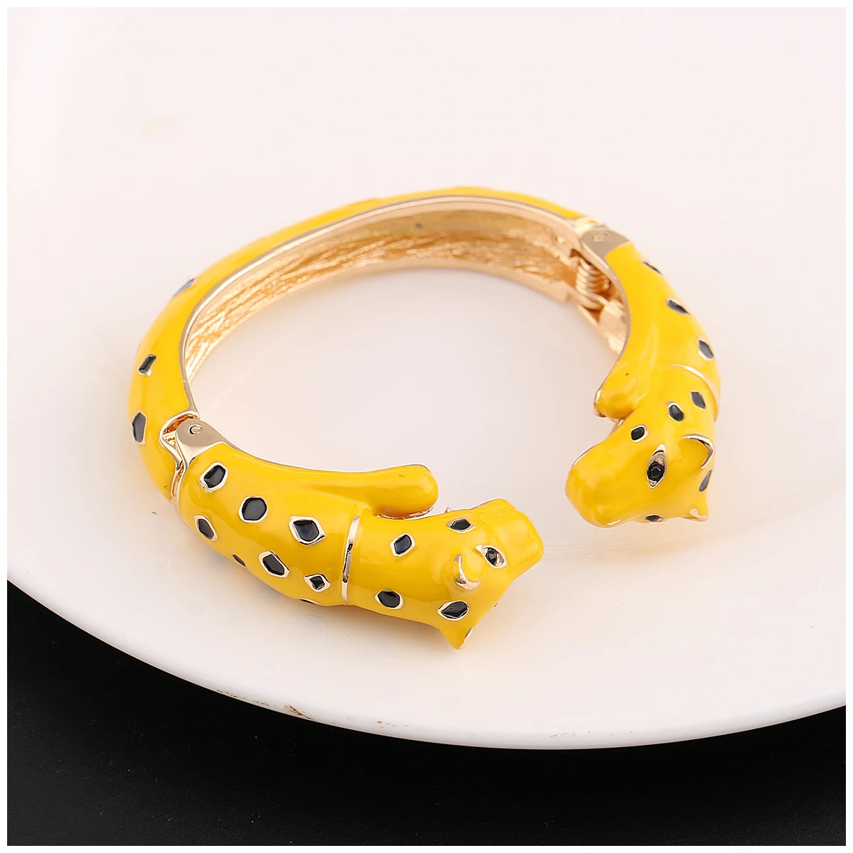 Fashion Colorful Double Leopard Cuff Bracelet for Women