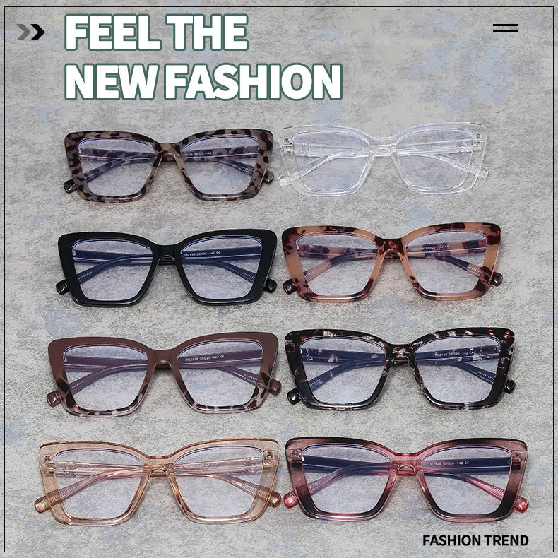 Vintage Black Floral Square Reading Glasses With Blue Light Filter for Women