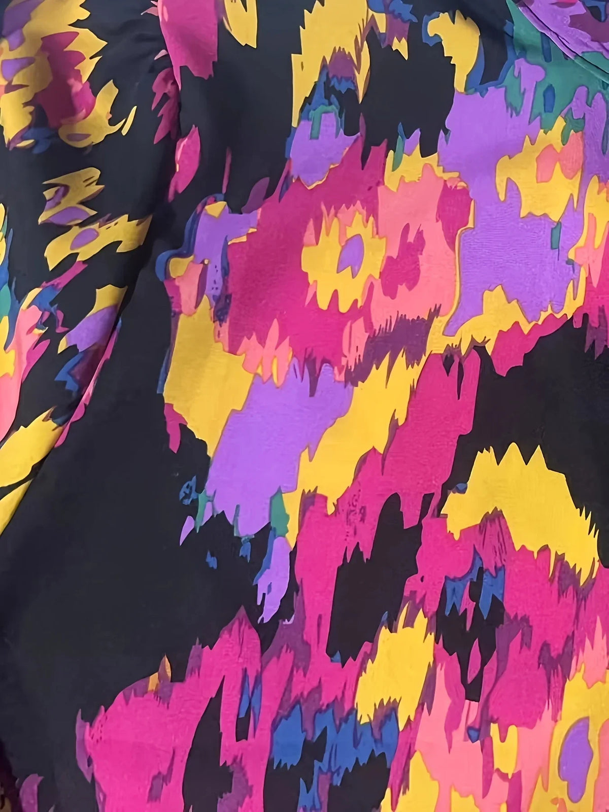 Soft Flowy Printed Tie Dye Puff Sleeve Blouse for Women