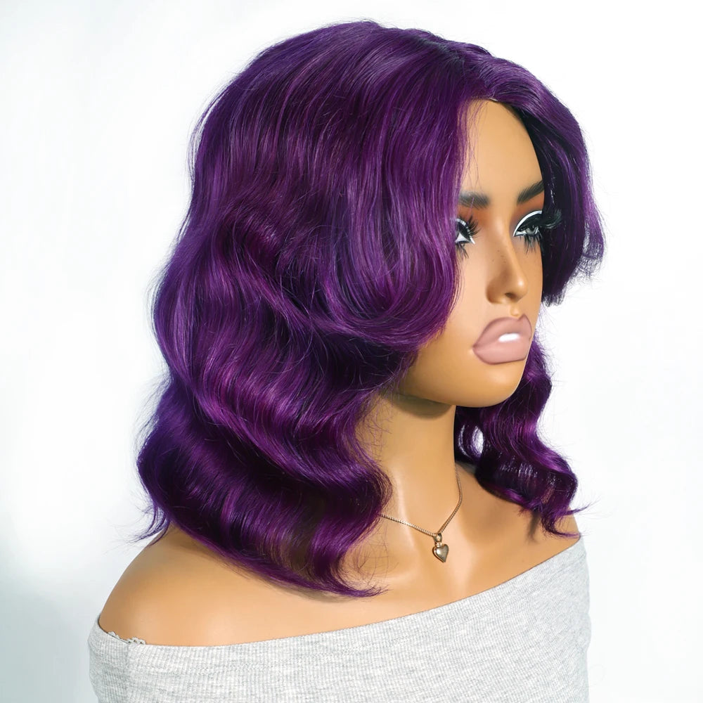 Honey Blonde Shadow Root Body Wave Bob Lace Front Wig for Women