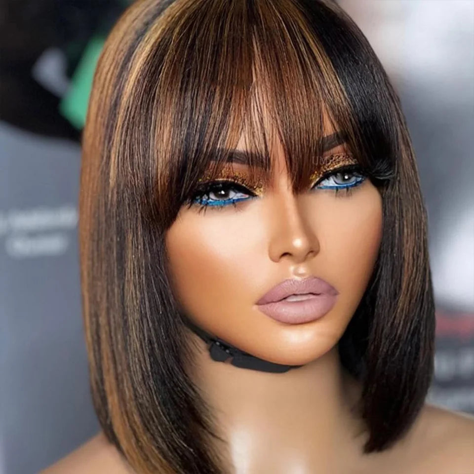Highlight Blonde Glueless Lace Front Bob Wig for Women