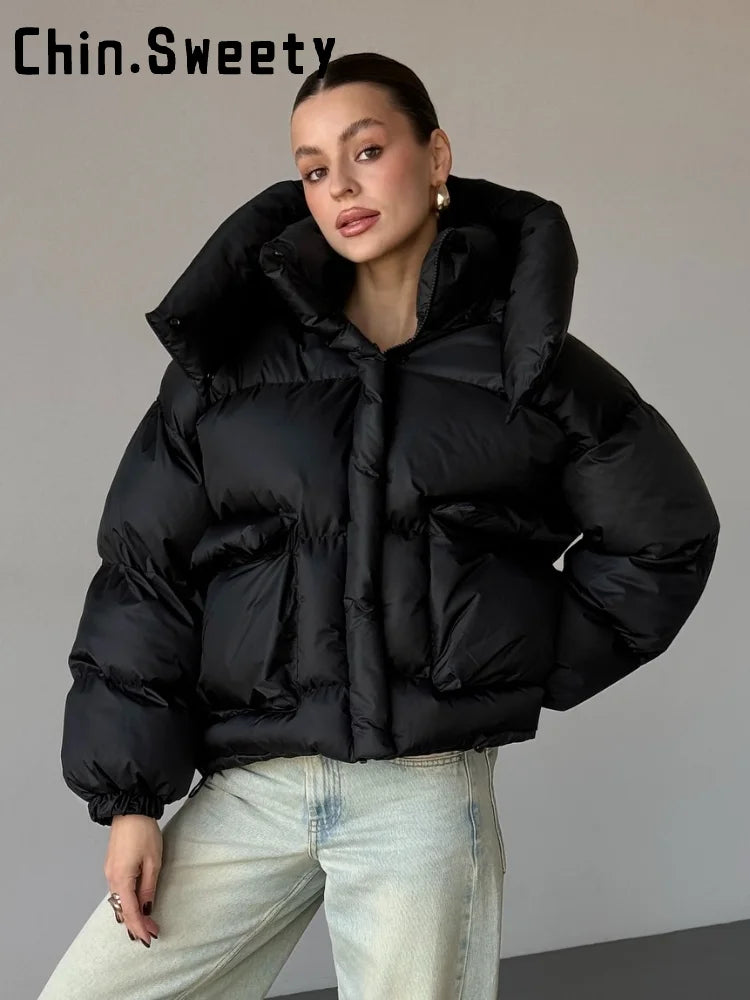 Casual Leopard Print Hooded Puffer Jacket For Women