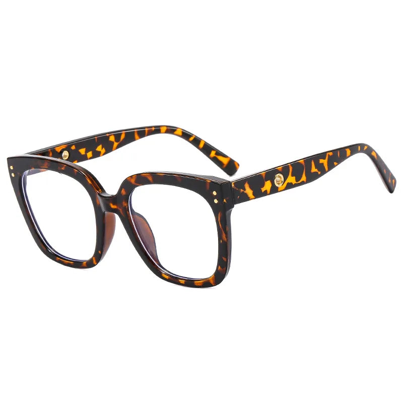 Oversized Square Reading Glasses with Rivet Detail for Women