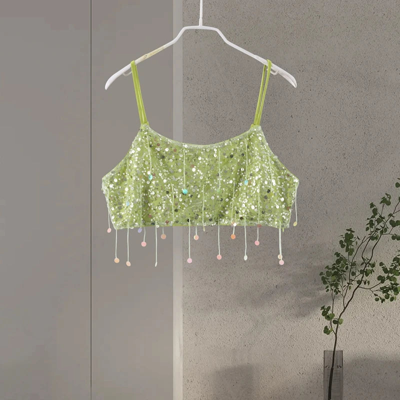 Glitter Strapless Corset and Matching Skirt Set for Women