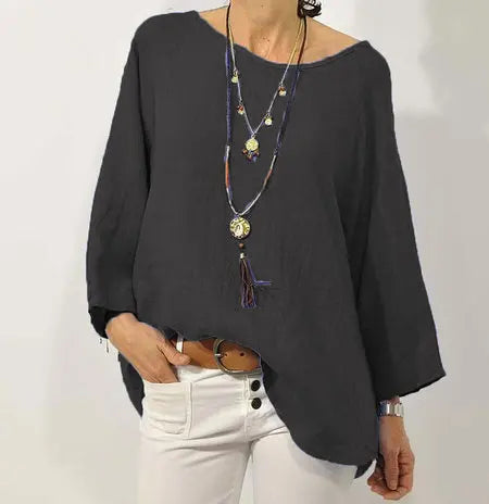 Relaxed Cotton Linen Blend Shirt