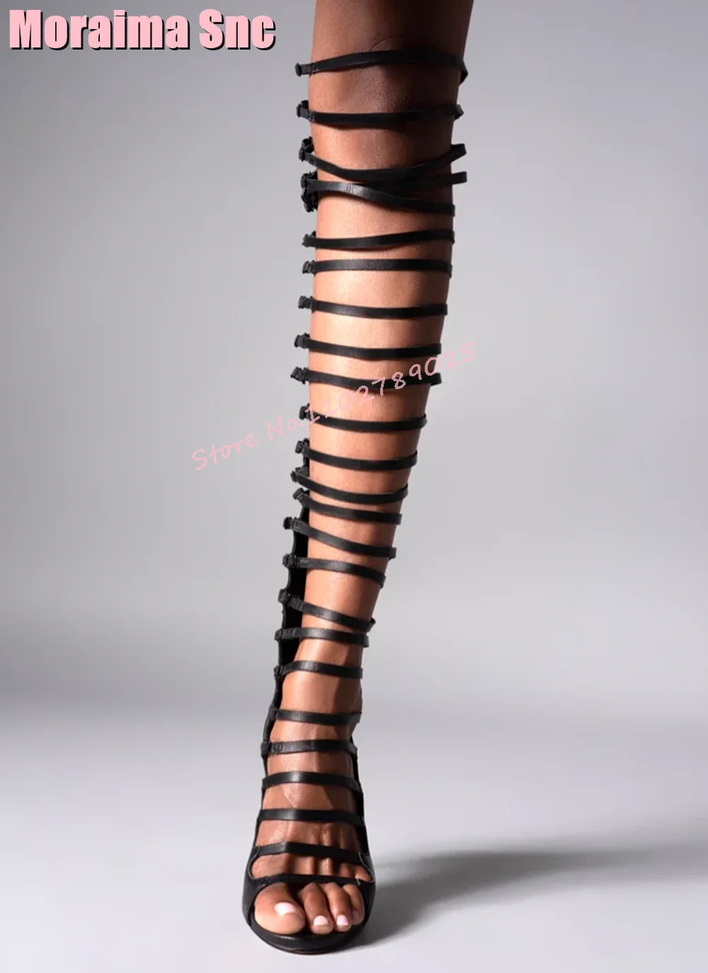 Elegant Cut Out Back Zipper Stiletto Over Knee Boots For Women