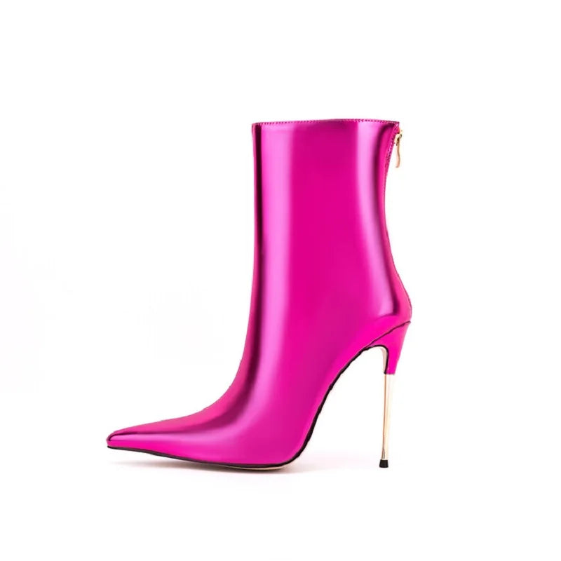 Glam Shiny Back Zipper Over The Knee Boots for Women