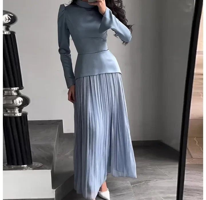 Long Sleeves Dresses Women Clothing New Round Neck Back Strap Slim Fit Dress Y2k Skirt for Female Streetwear 2024 Autumn Winter