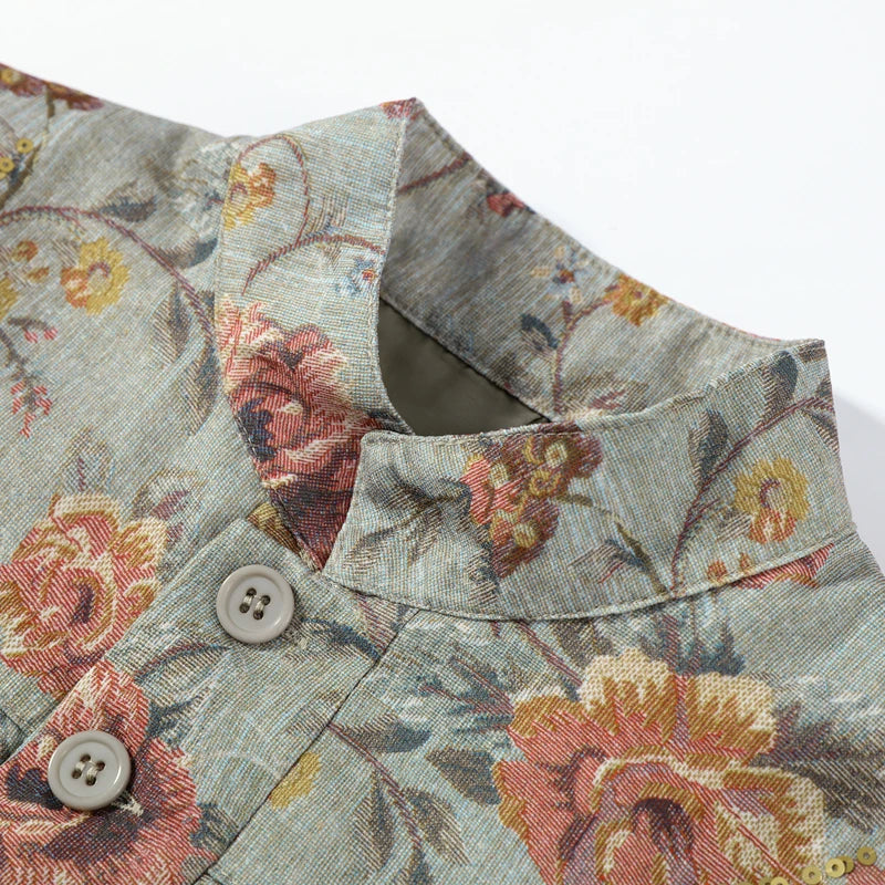 Elegant Striped Embroidered Open Stitch Jacket for Women