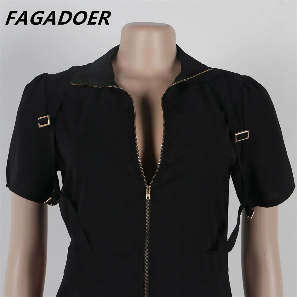 Solid Color Pocket Cargo Short Sleeve V Neck Romper for Women