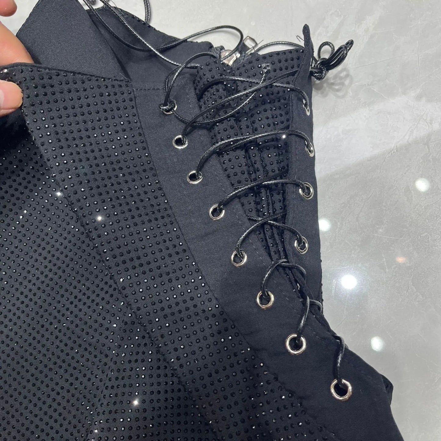 Summer New Fashion Hot Girl Design Heavy High Waistshorts Women's Tie Back Zipper Design Tight Hip Covering Nightclub Hot Pants